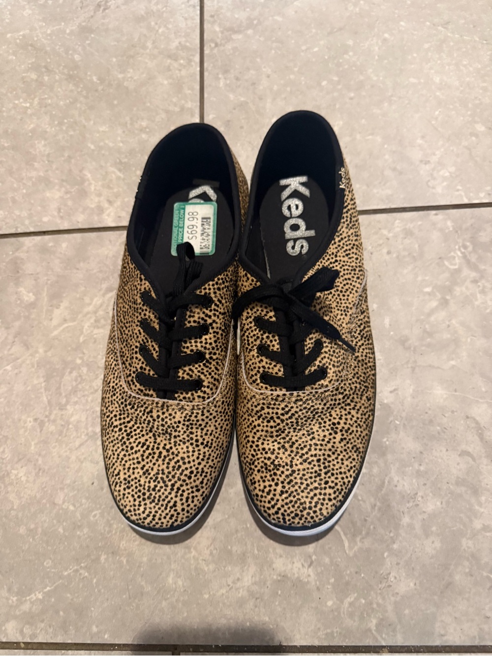 Keds Champion Animal Leopard Print Low-Top Sneakers - Tan/Black US 11